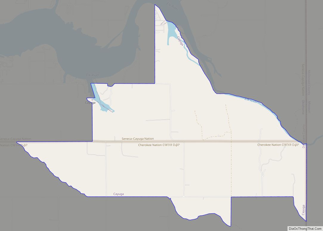 Map of Cayuga CDP, Oklahoma