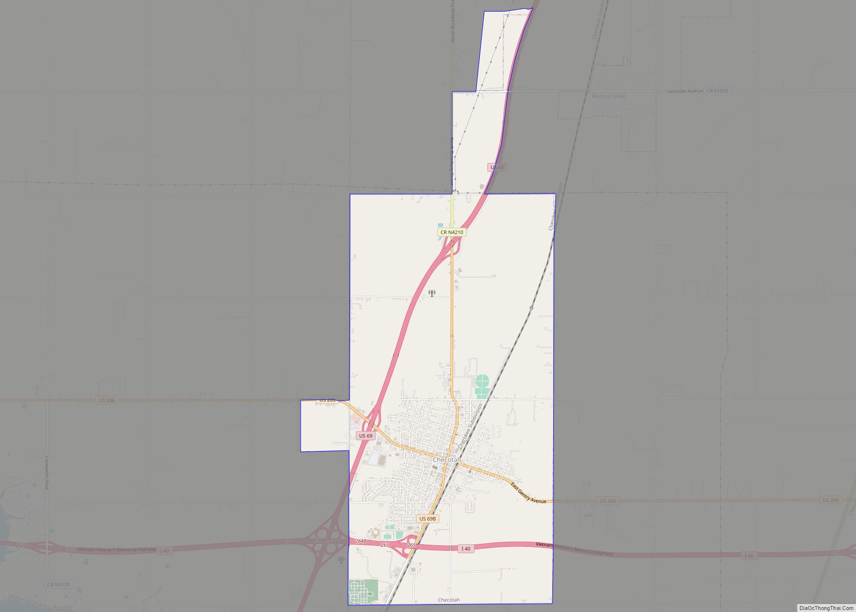 Map of Checotah city