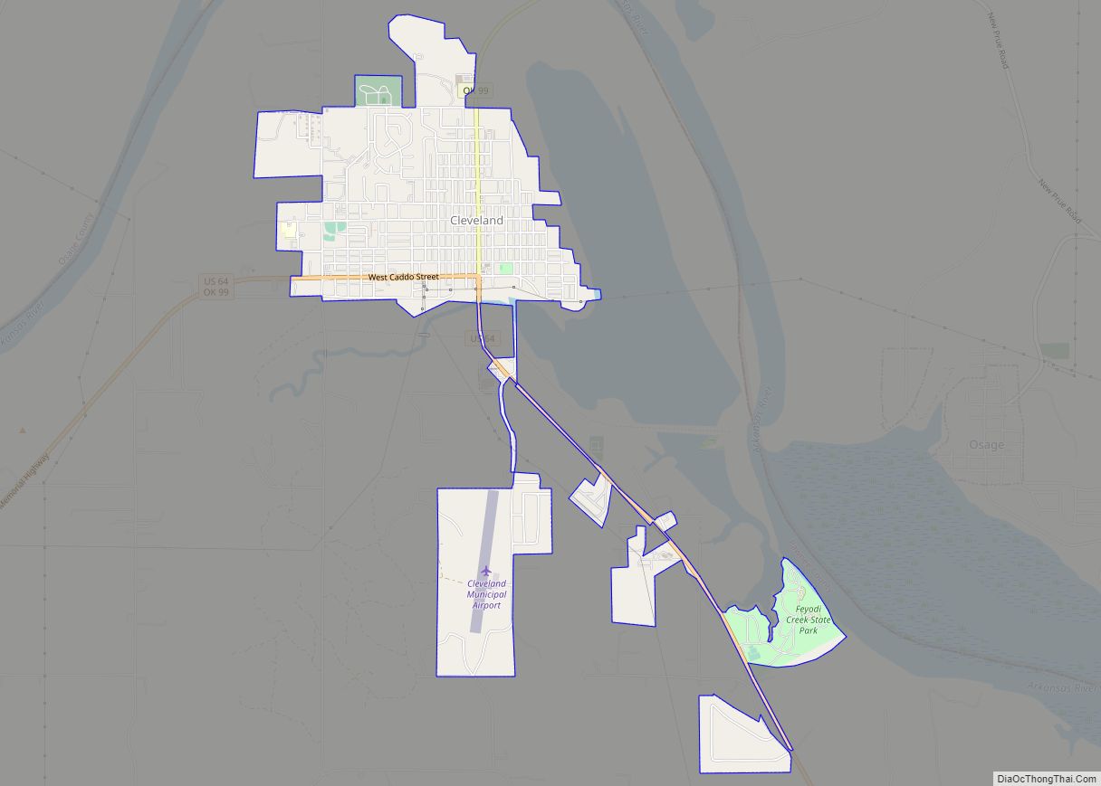 Map of Cleveland city, Oklahoma