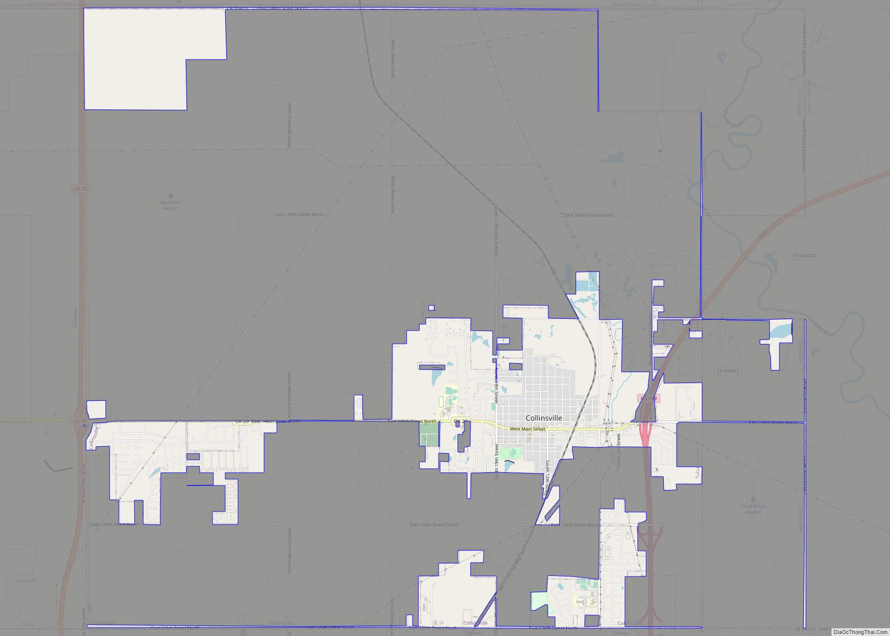 Map of Collinsville city, Oklahoma