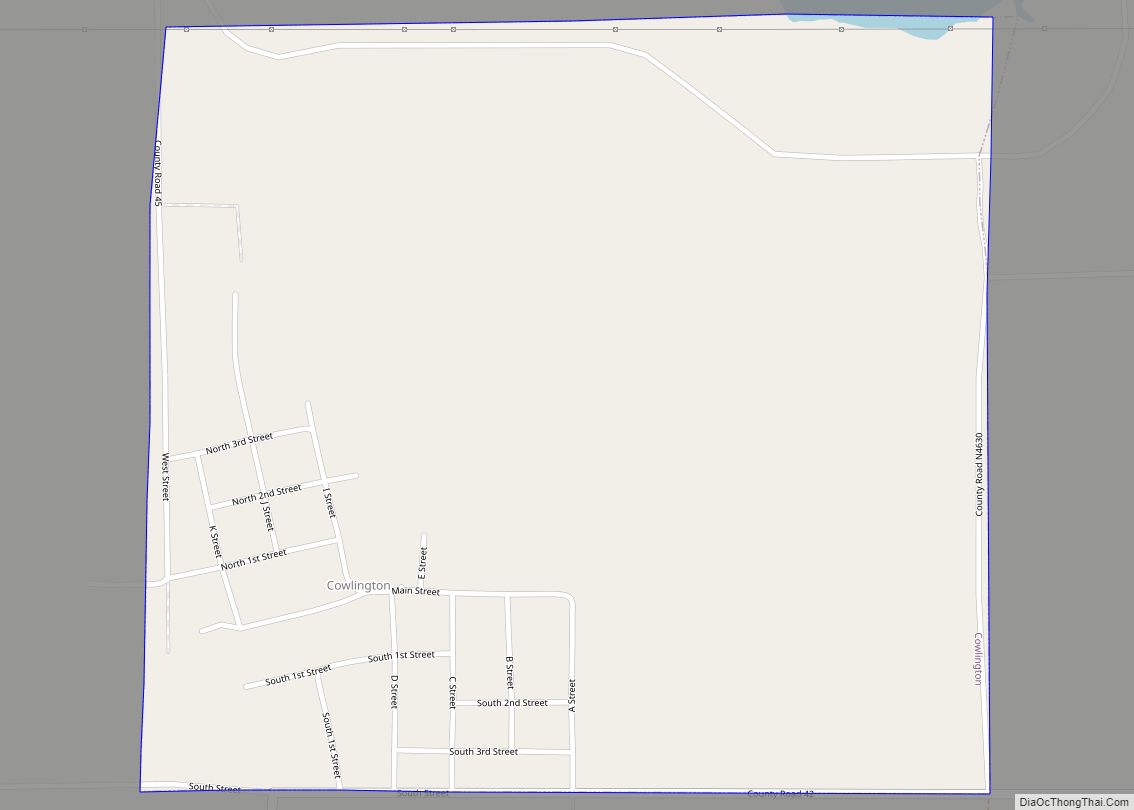 Map of Cowlington town