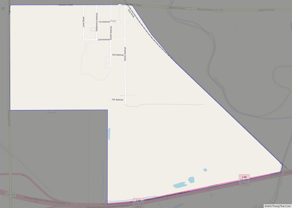 Map of Dale CDP, Oklahoma