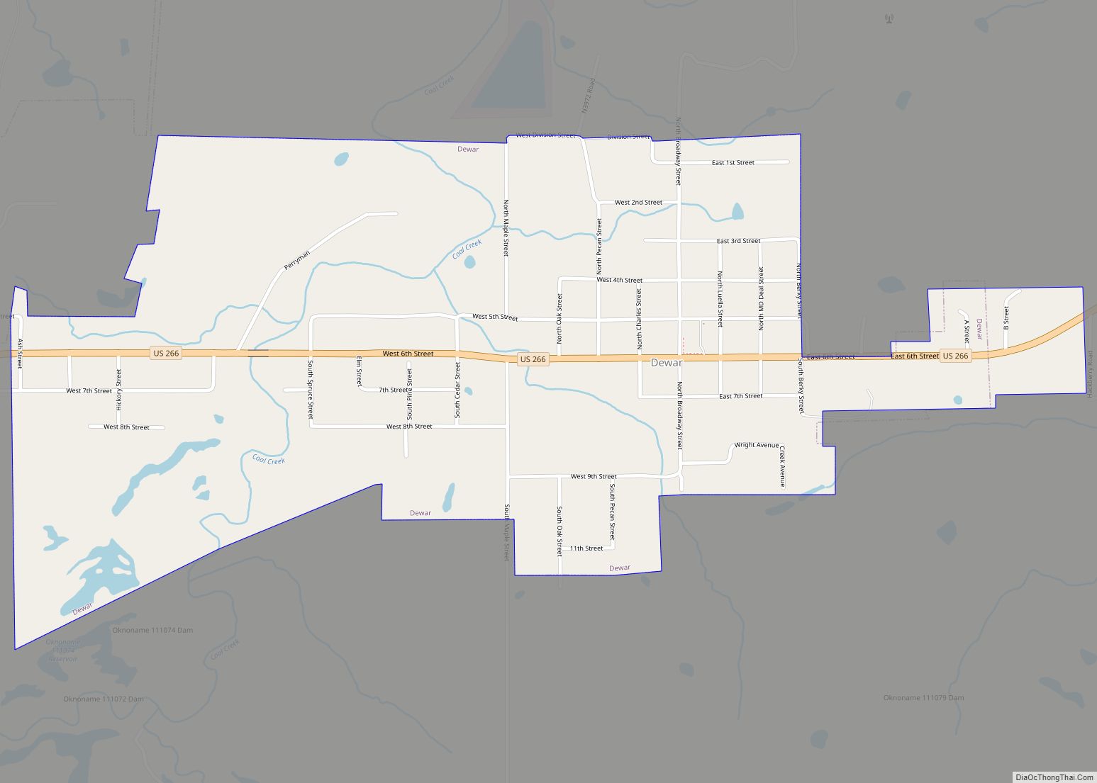 Map of Dewar town