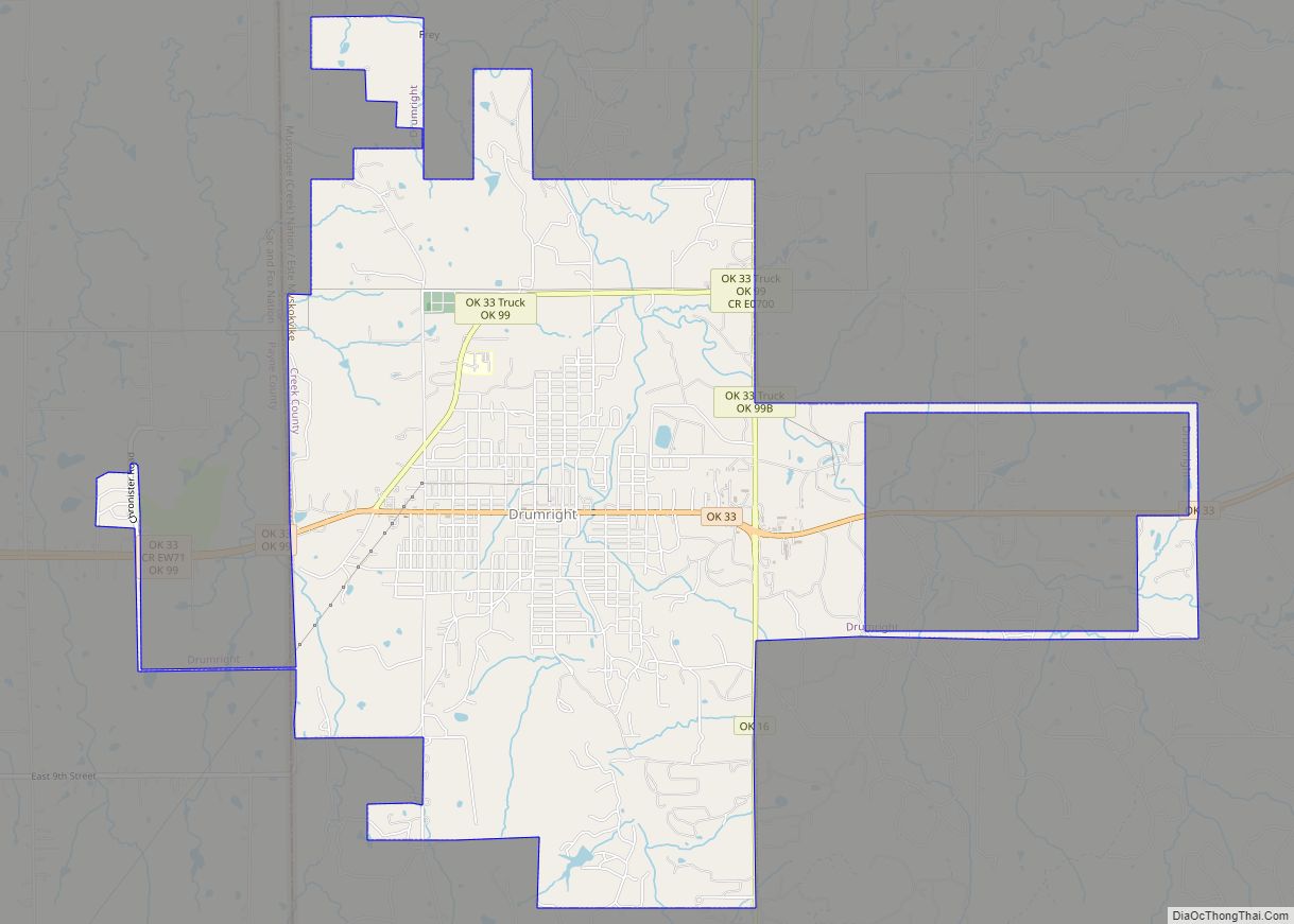 Map of Drumright city