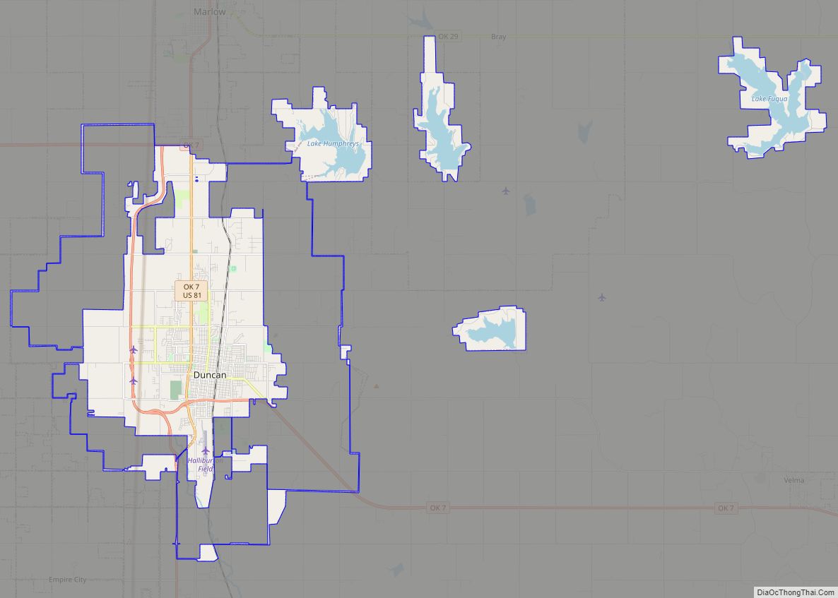 Map of Duncan city, Oklahoma