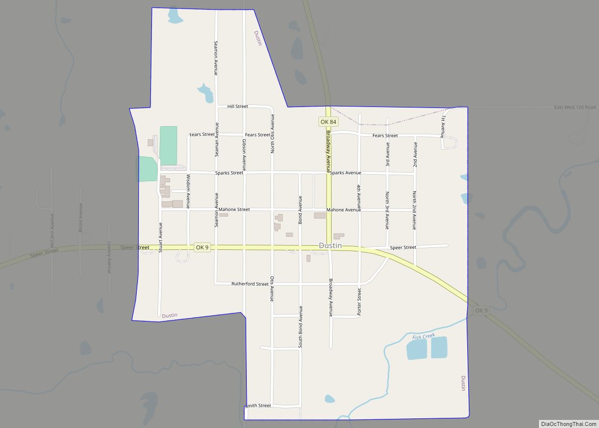 Map of Dustin town