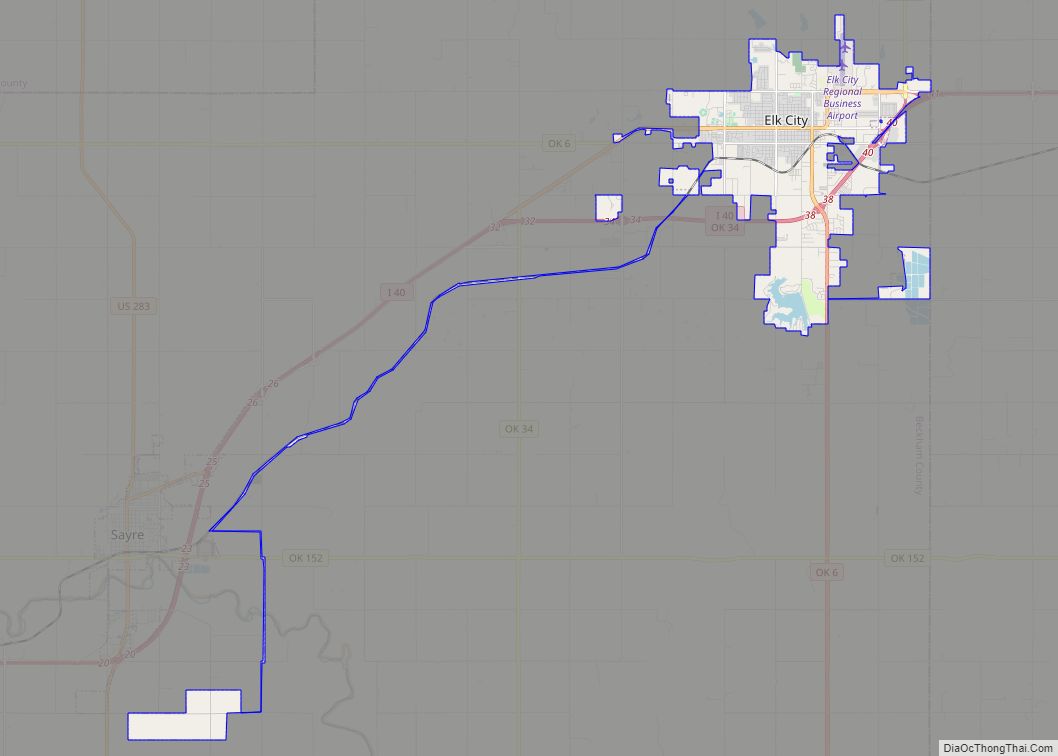 Map of Elk City, Oklahoma