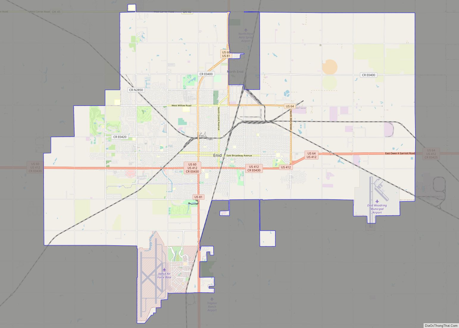 Map of Enid city