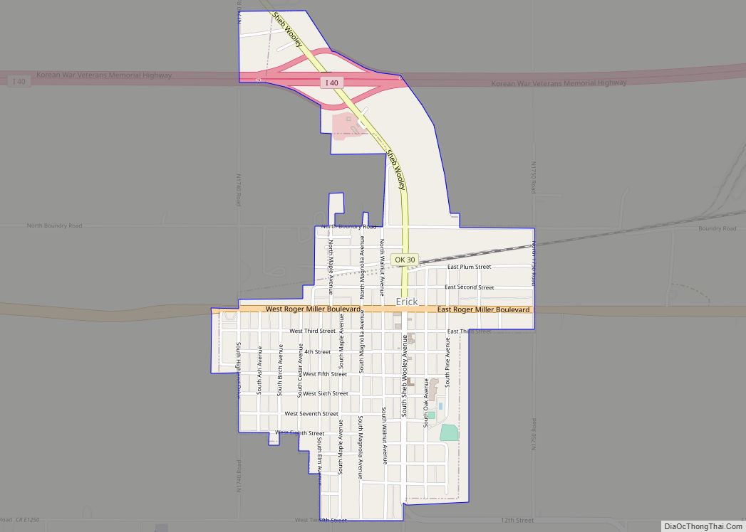 Map of Erick city