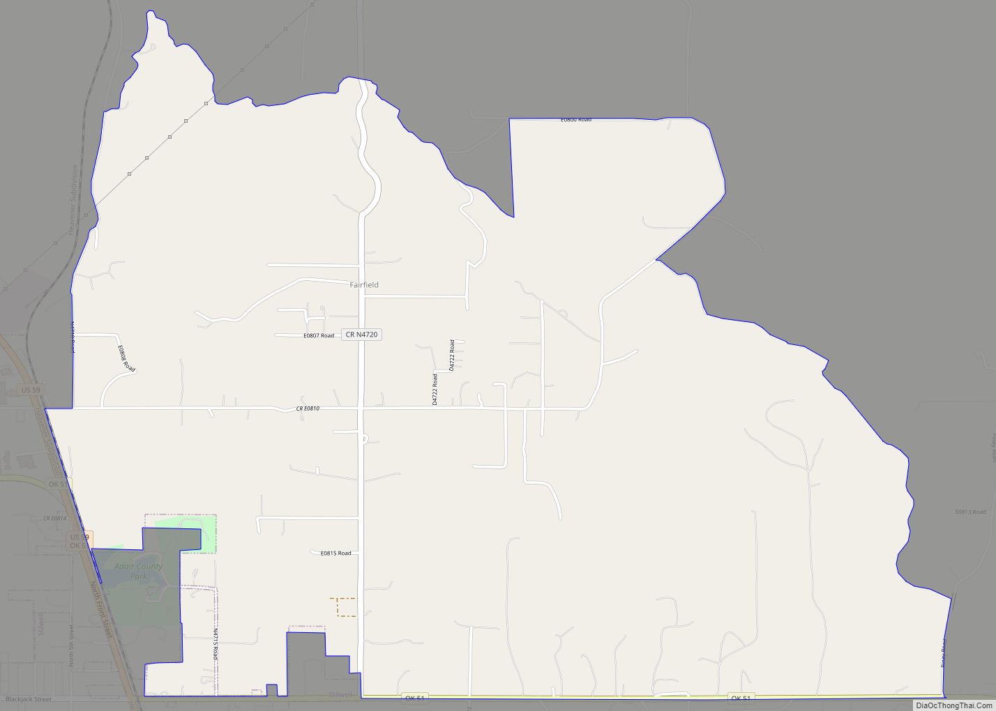 Map of Fairfield CDP, Oklahoma