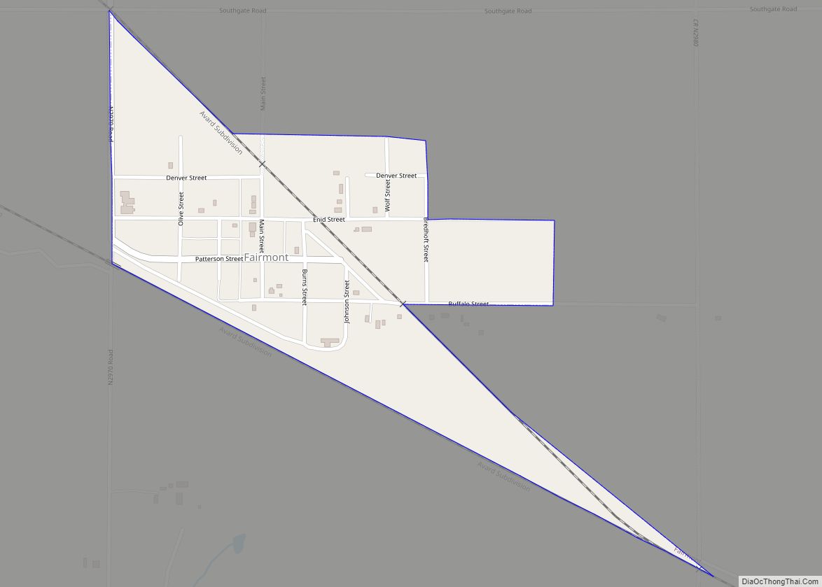 Map of Fairmont town, Oklahoma