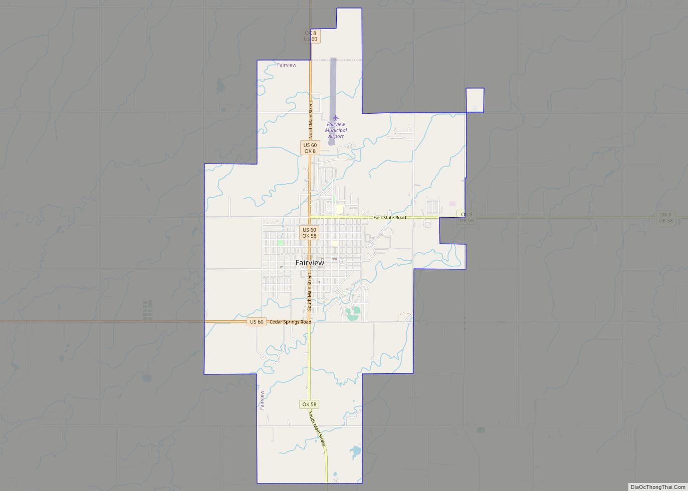 Map of Fairview city, Oklahoma