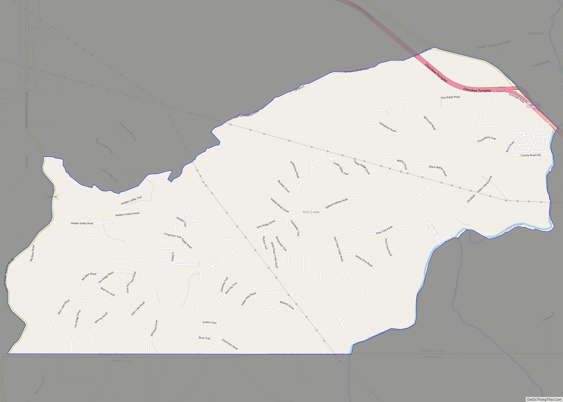 Map of Flint Creek CDP 