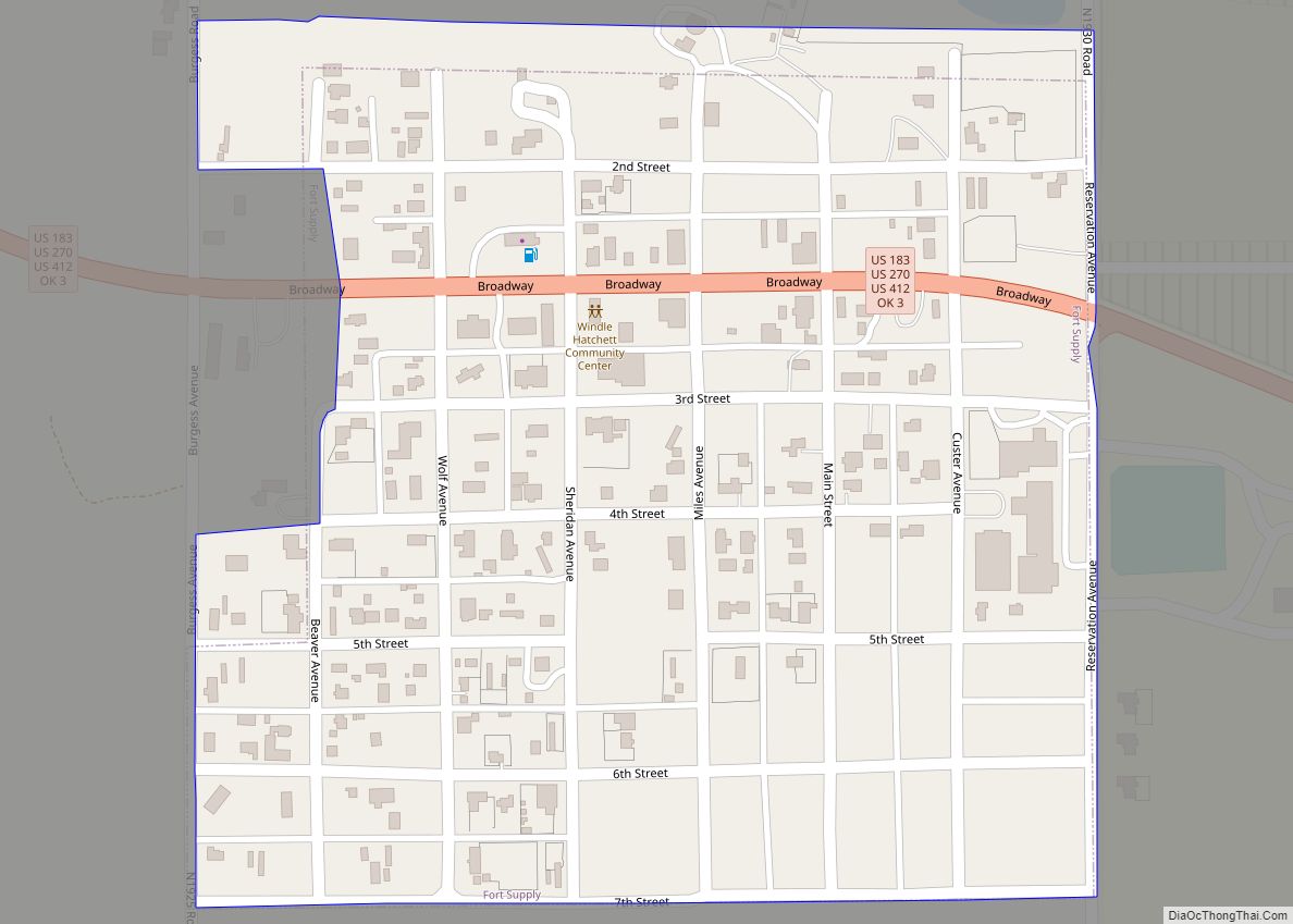 Map of Fort Supply town