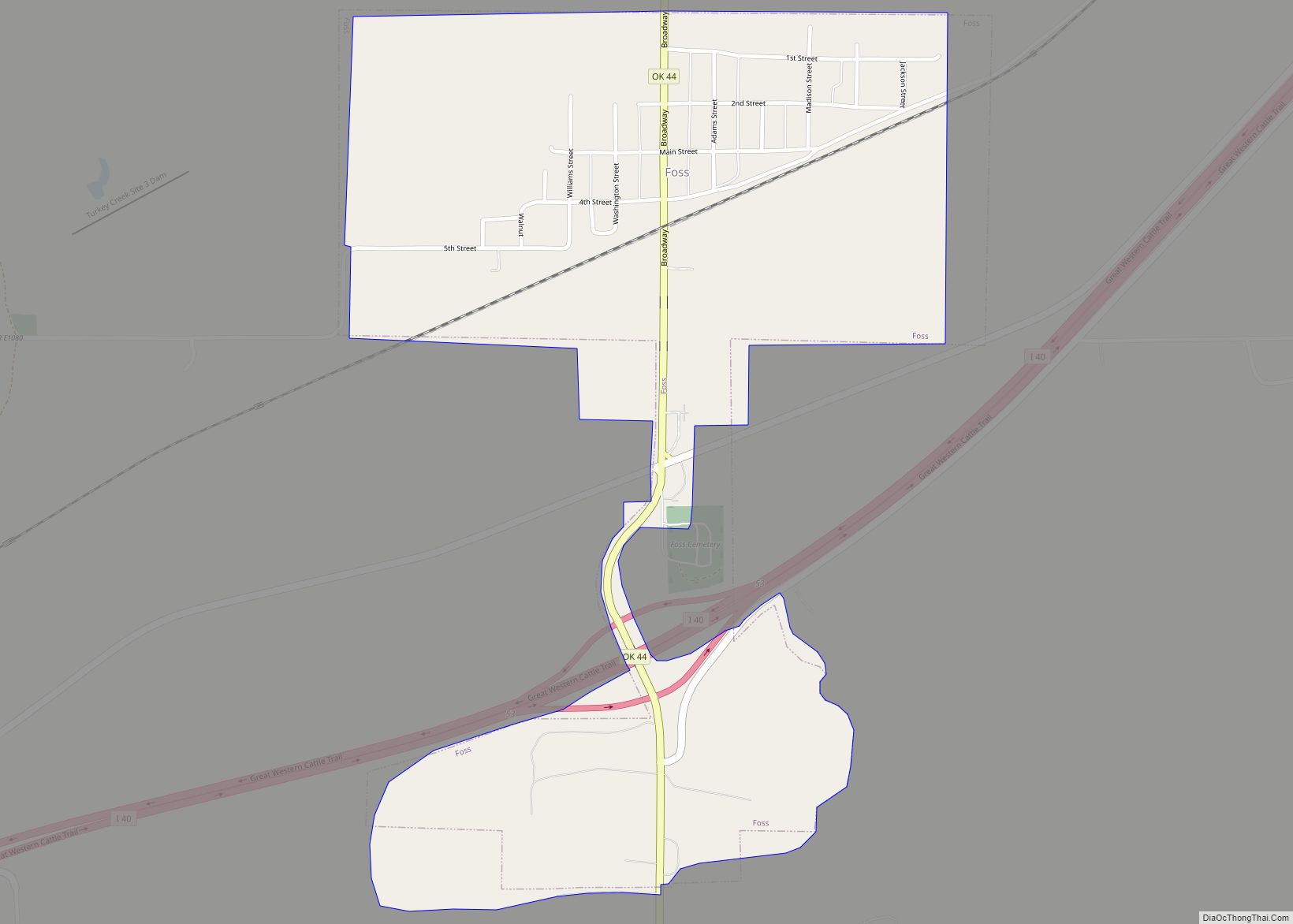 Map of Foss town