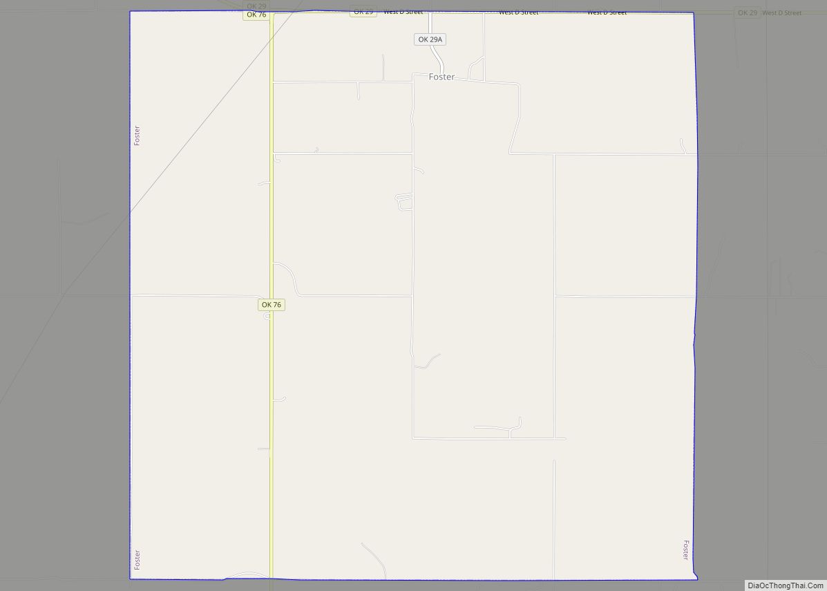 Map of Foster town, Oklahoma