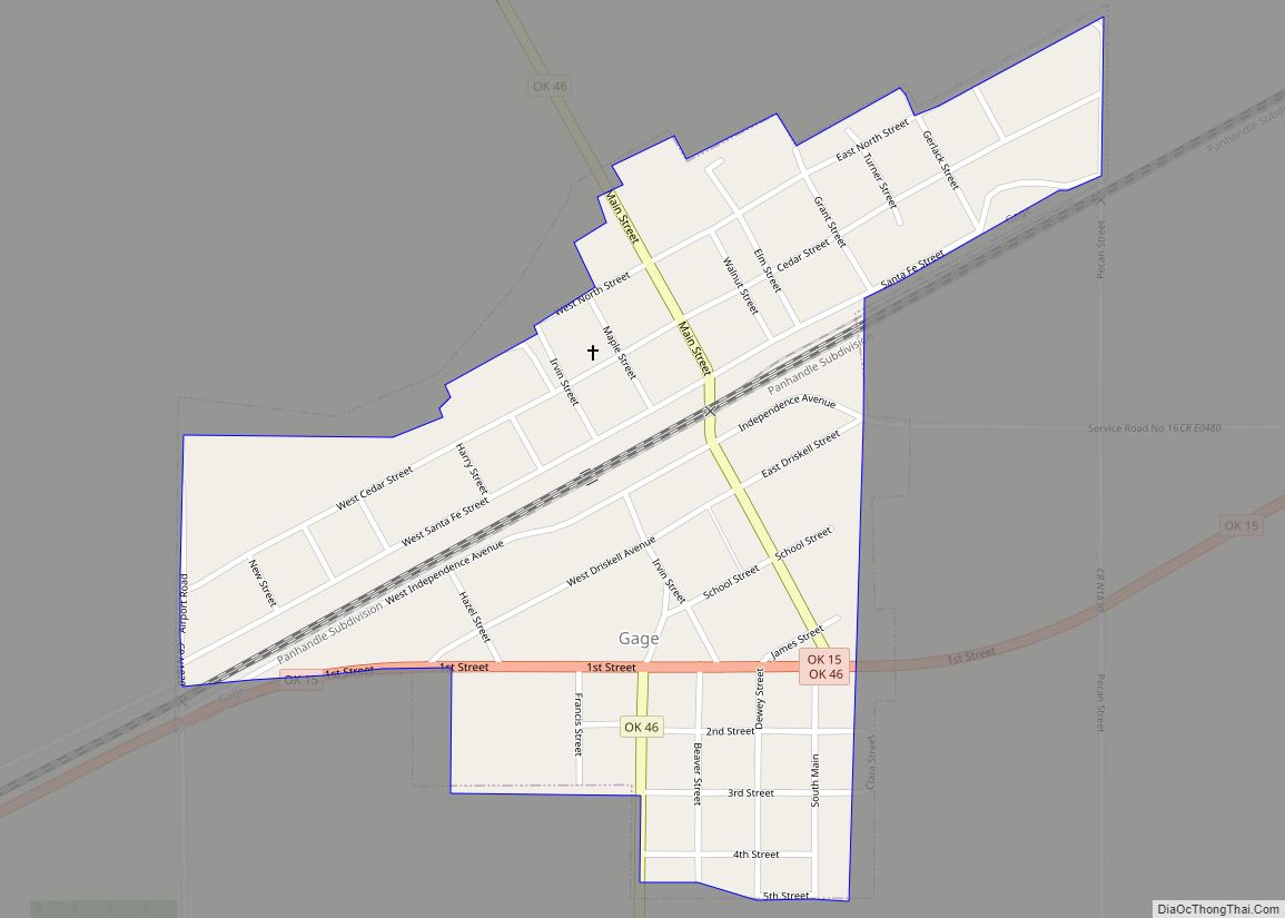 Map of Gage town