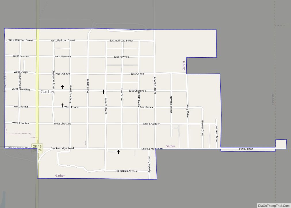 Map of Garber city, Oklahoma