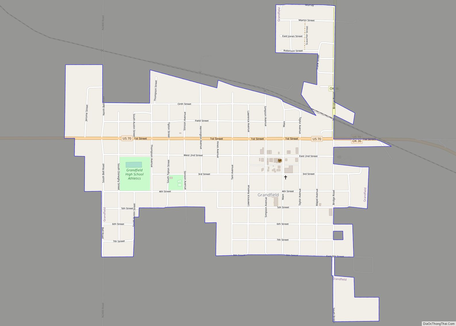Map of Grandfield city