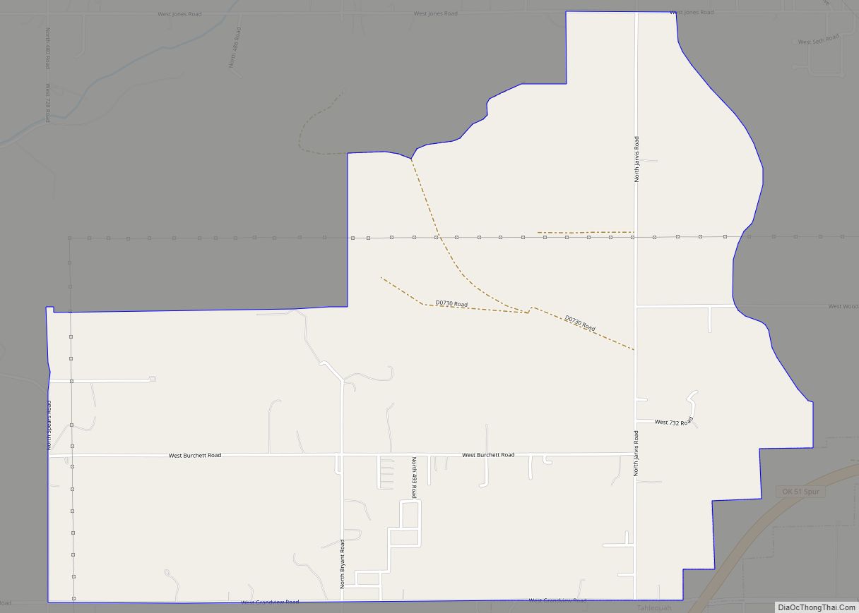 Map of Grandview CDP, Oklahoma