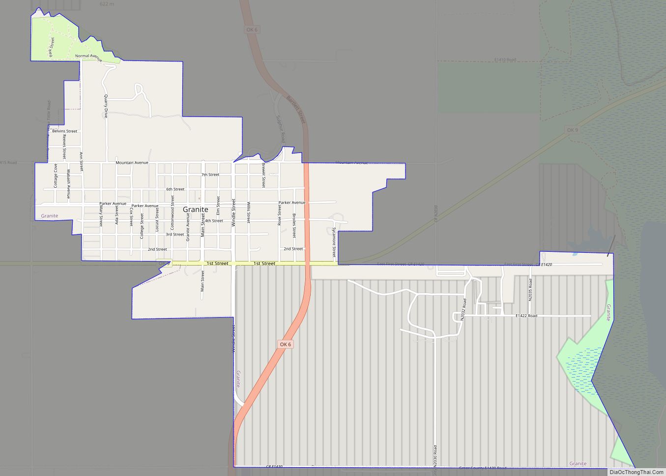 Map of Granite town