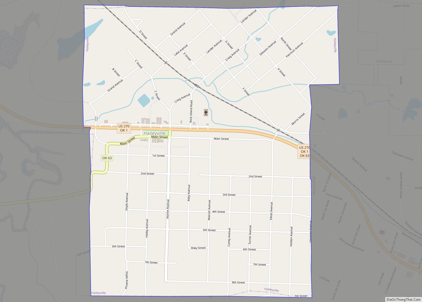 Map of Haileyville city