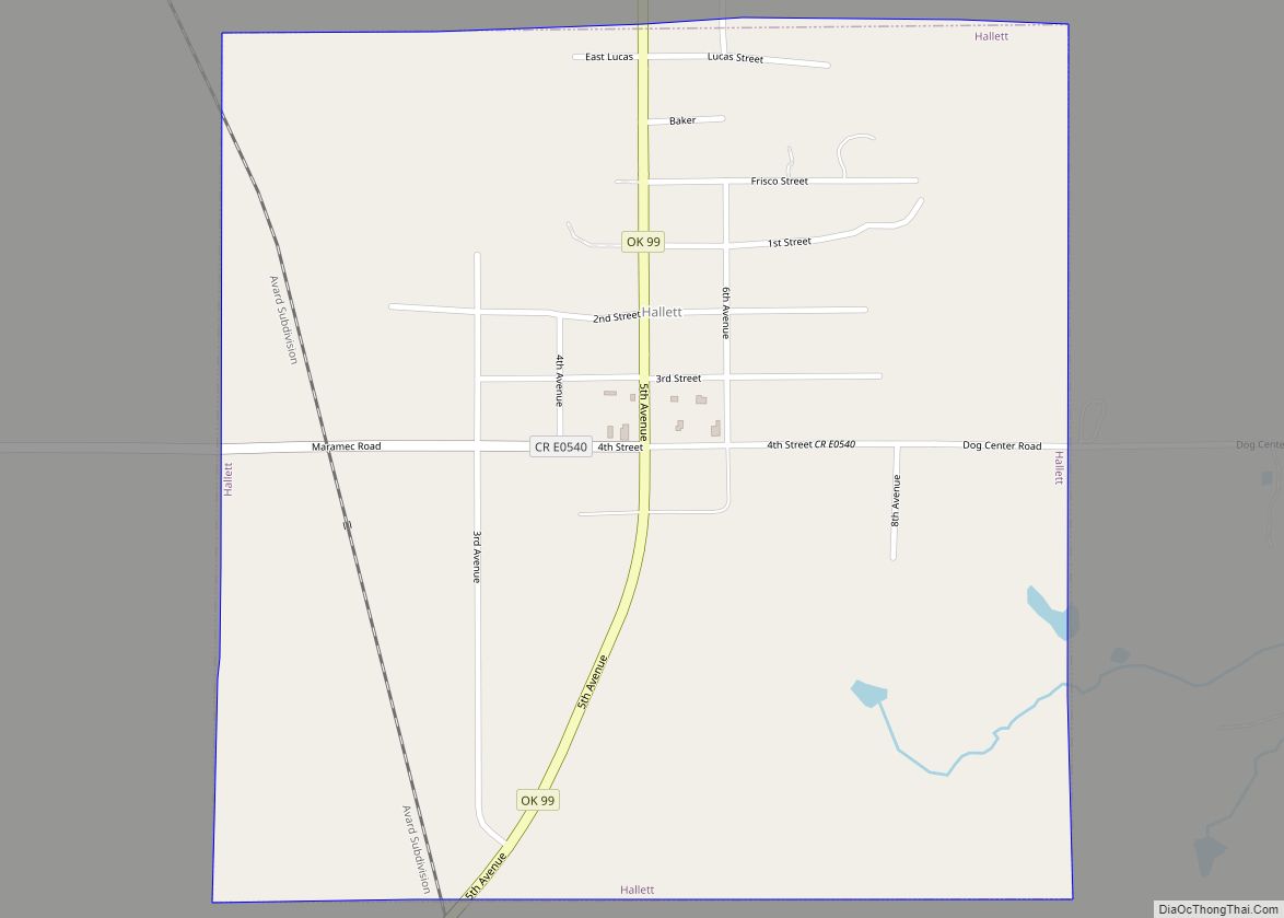 Map of Hallett town
