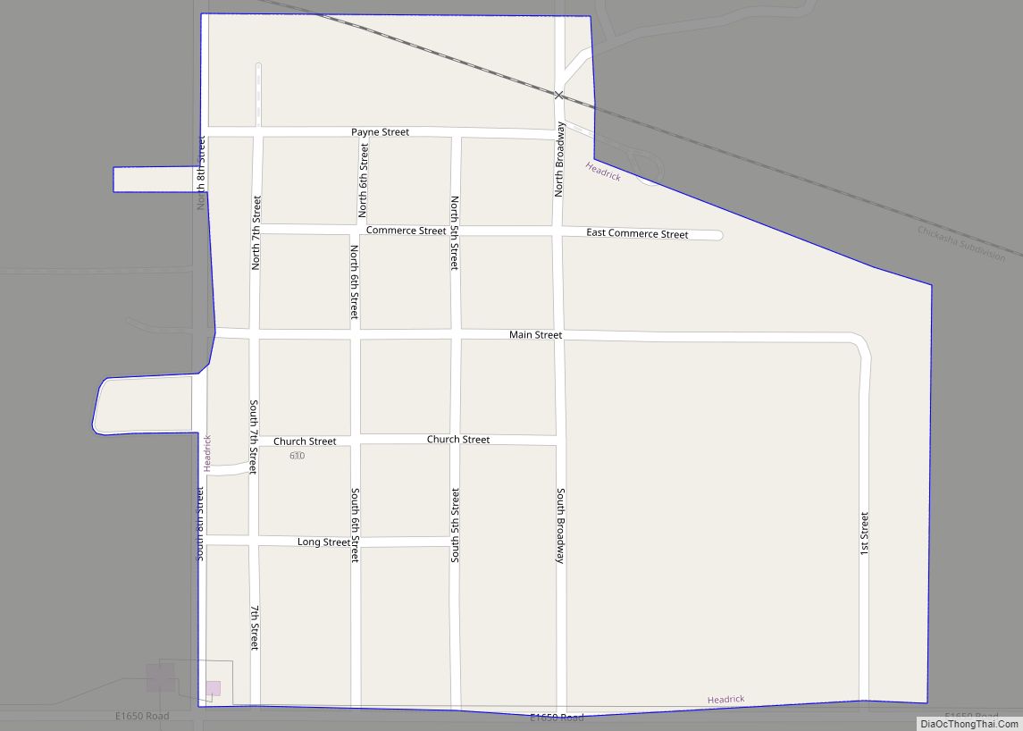 Map of Headrick town