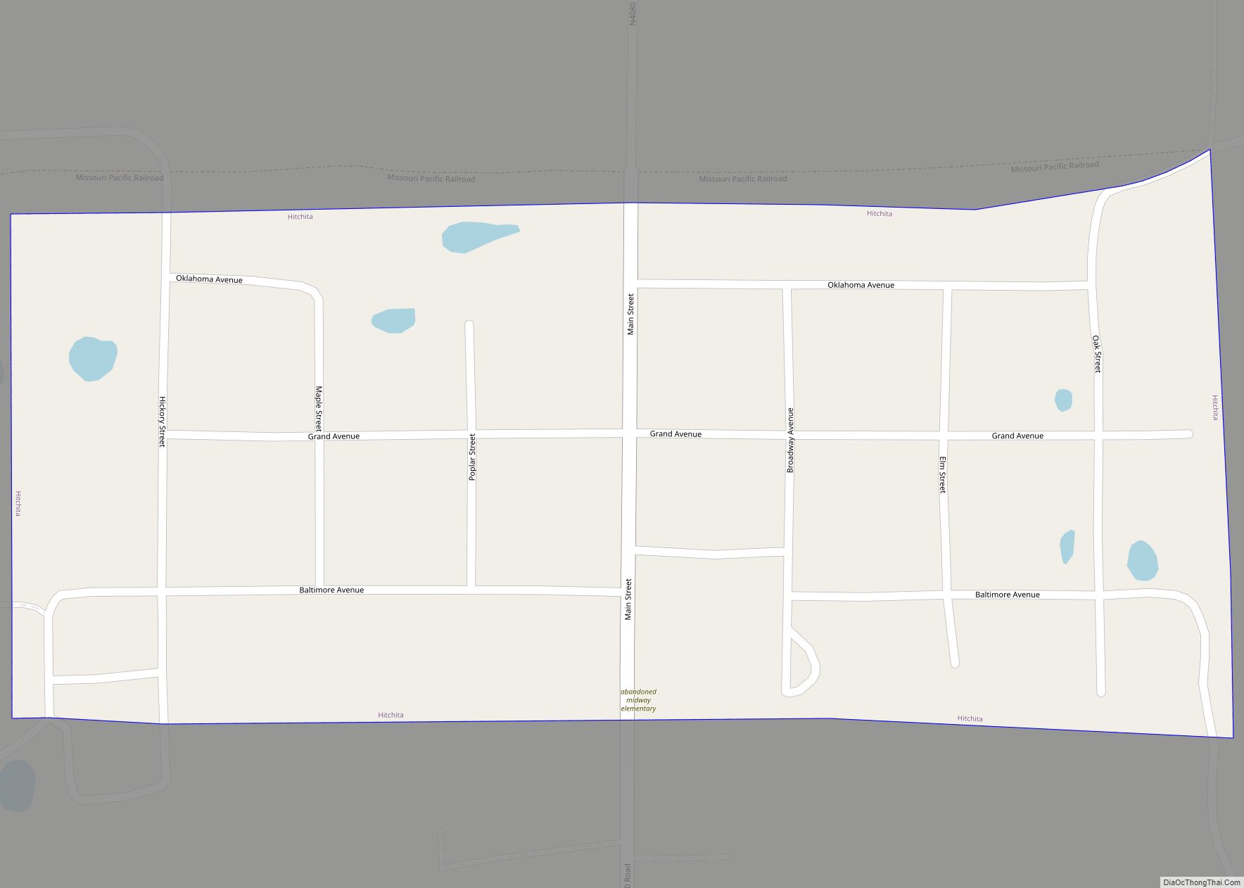 Map of Hitchita town