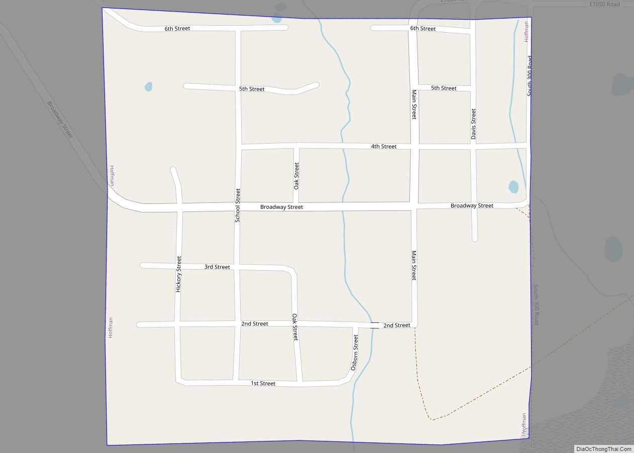 Map of Hoffman town, Oklahoma