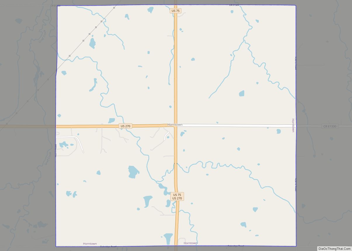 Map of Horntown town