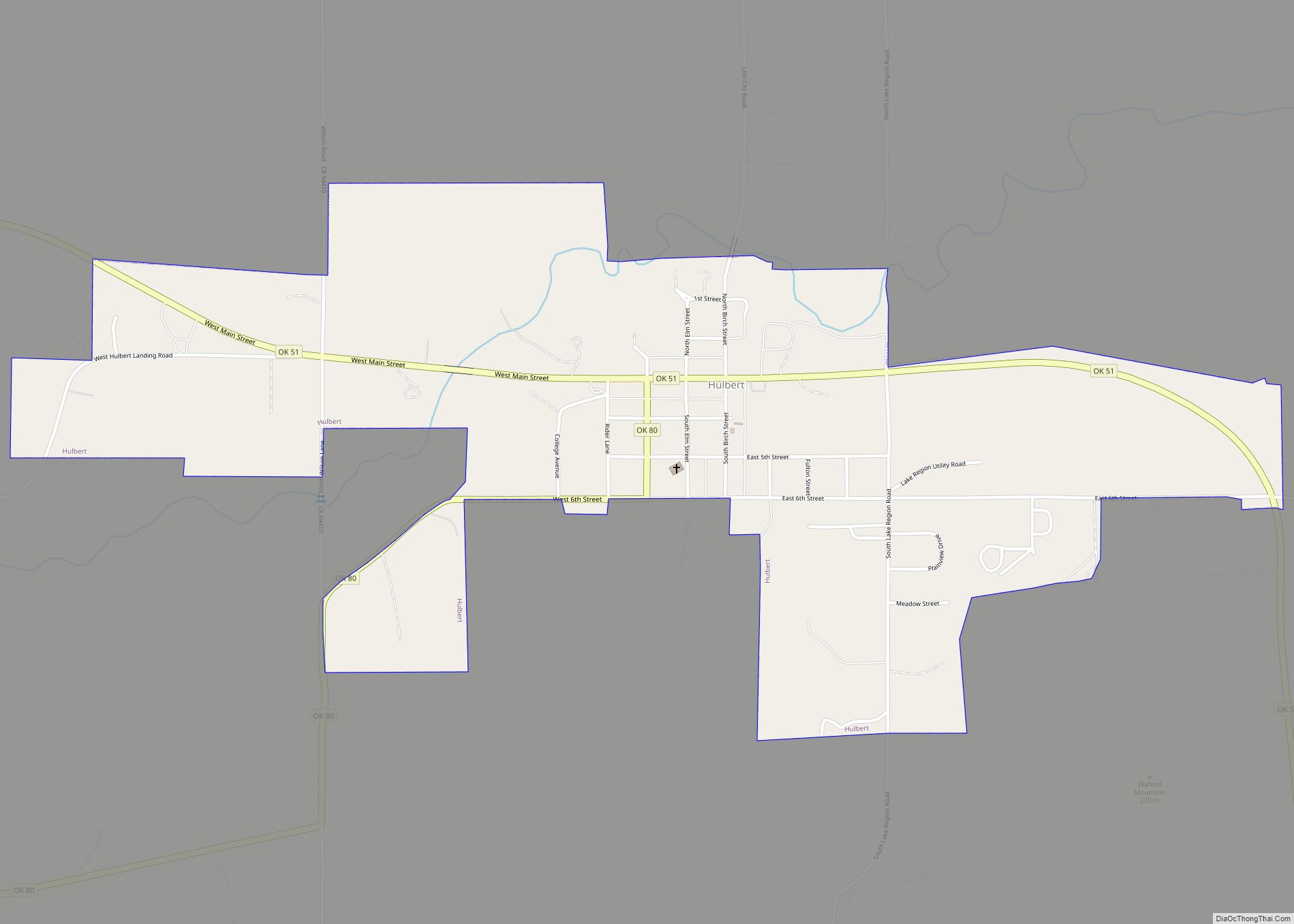 Map of Hulbert town