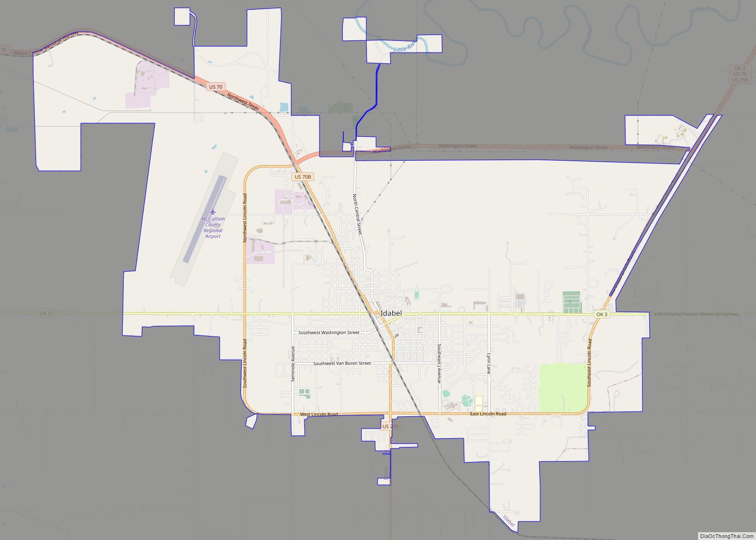 Map of Idabel city