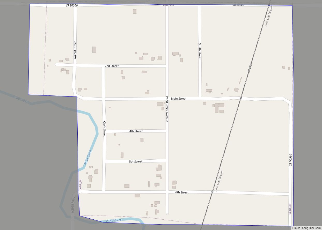 Map of Jefferson town, Oklahoma