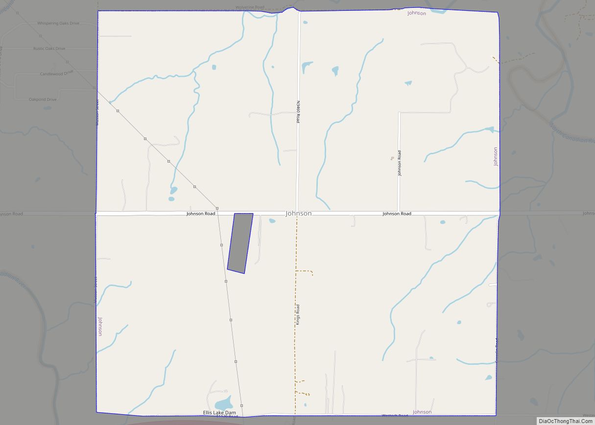 Map of Johnson town, Oklahoma