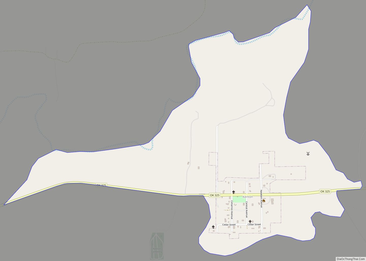 Map of Kenton CDP, Oklahoma