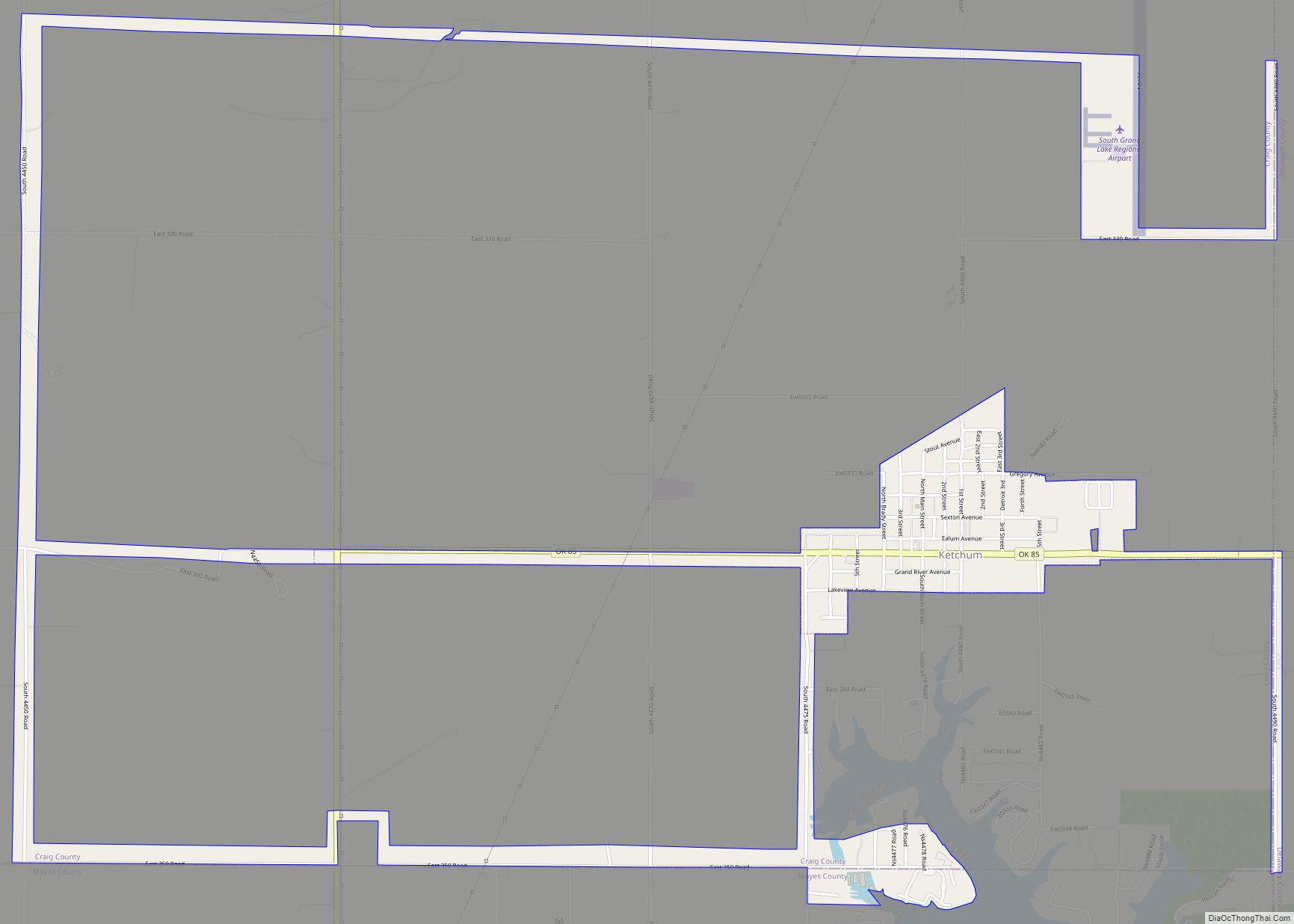 Map of Ketchum town, Oklahoma