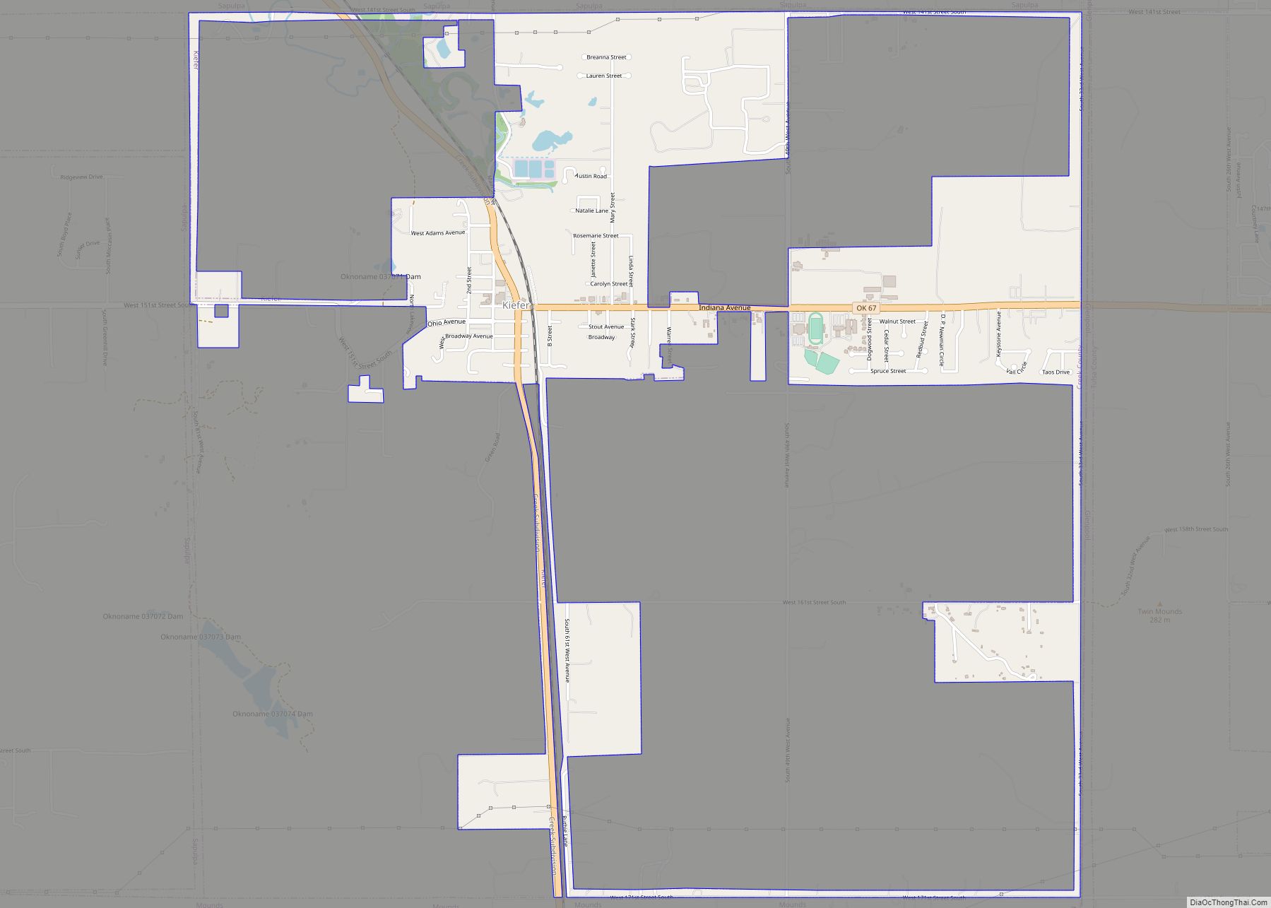 Map of Kiefer town