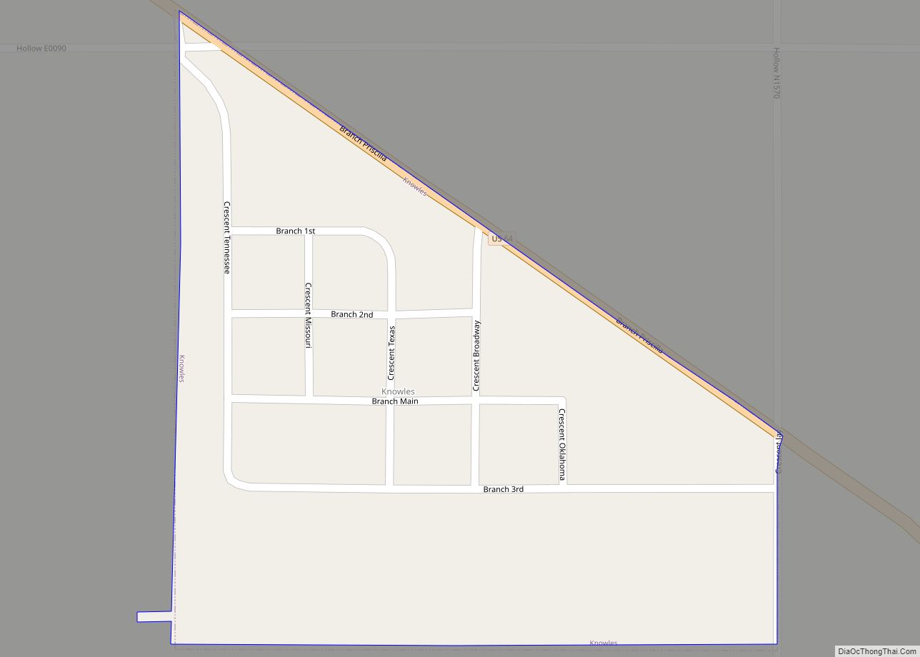 Map of Knowles town