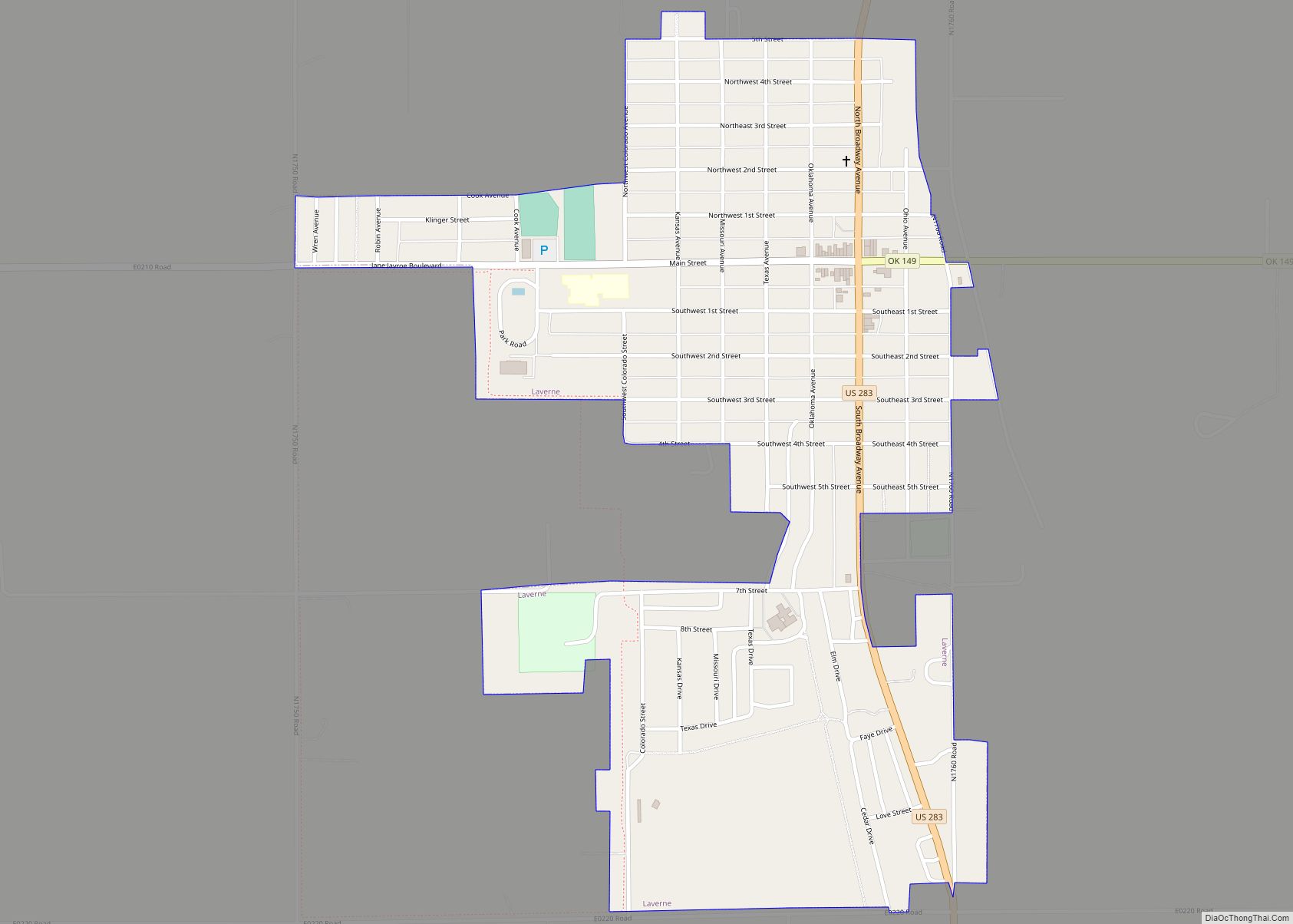 Map of Laverne town