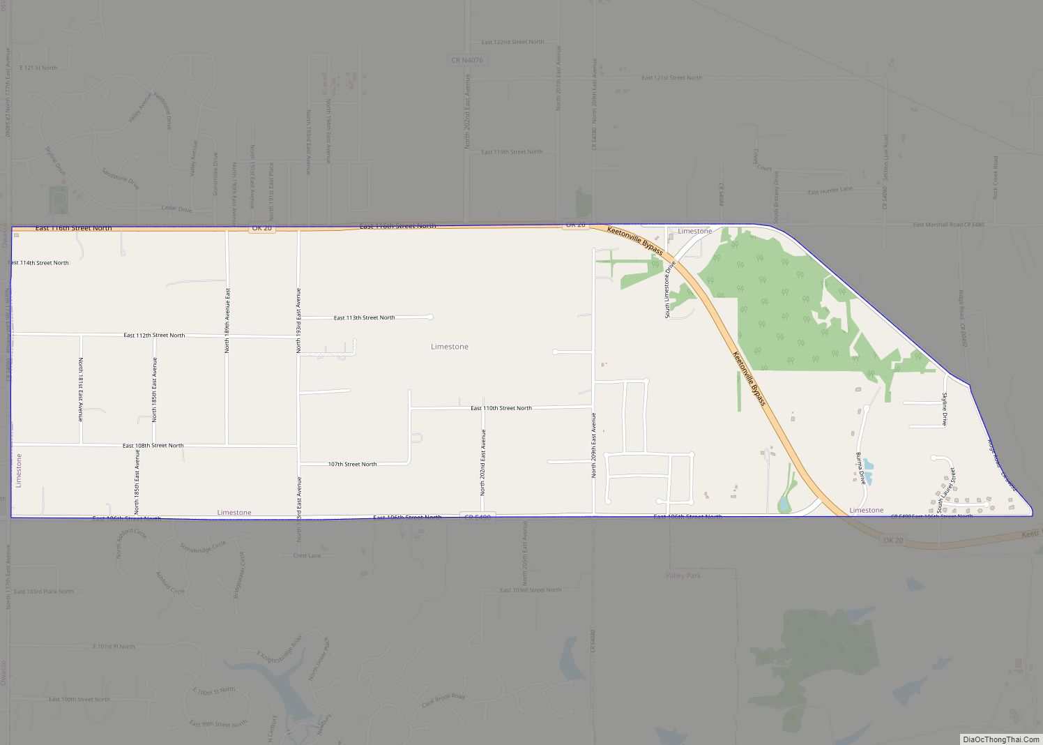 Map of Limestone CDP, Oklahoma