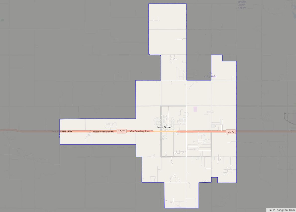 Map of Lone Grove city