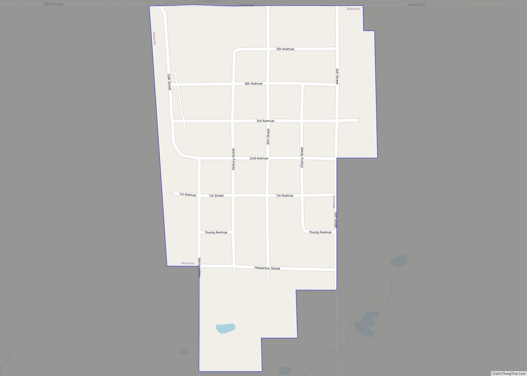 Map of Maramec town
