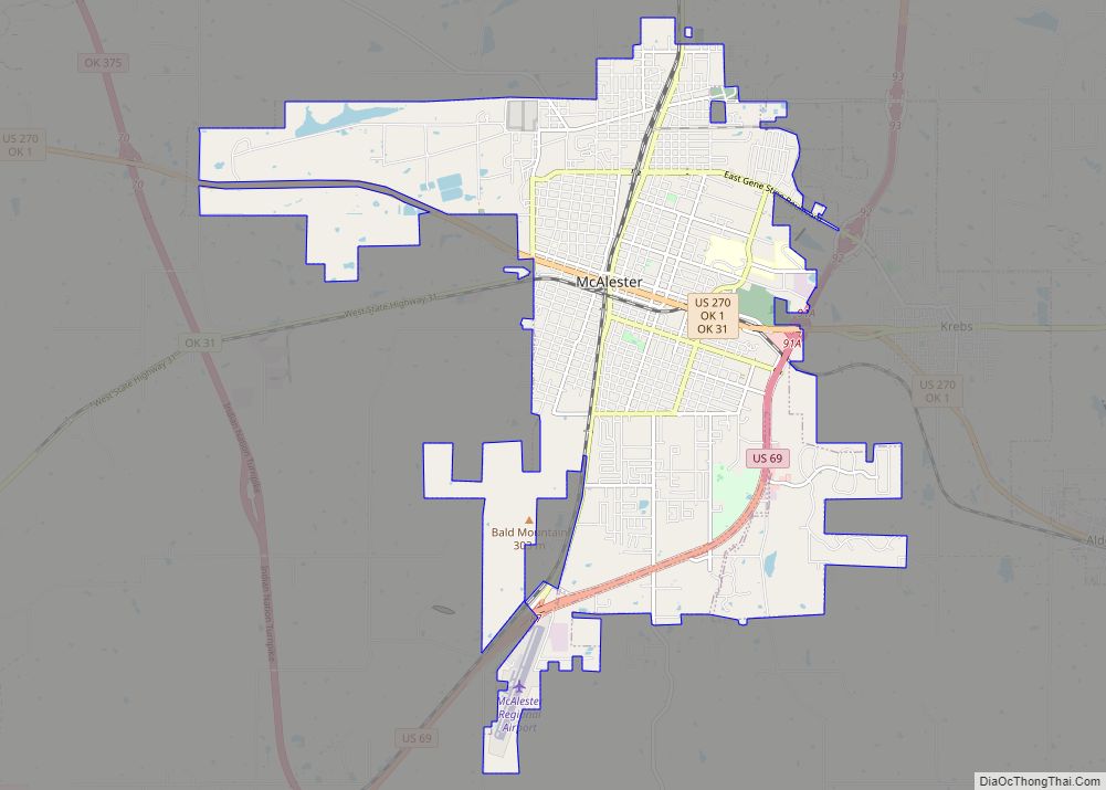 Map of McAlester city