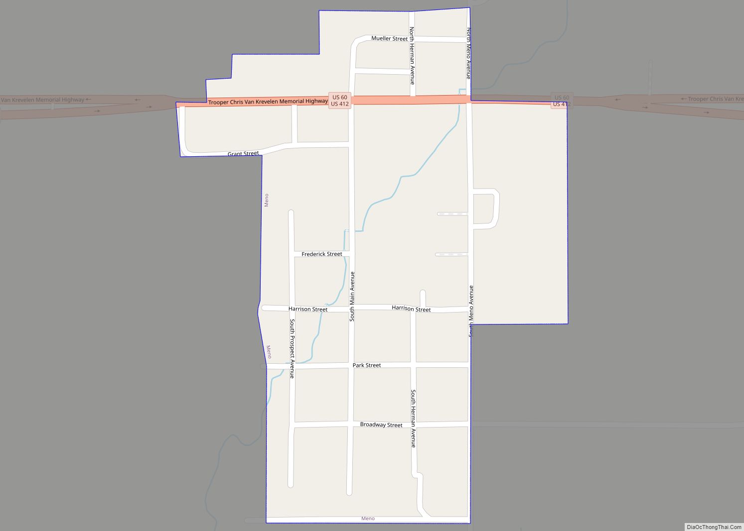 Map of Meno town