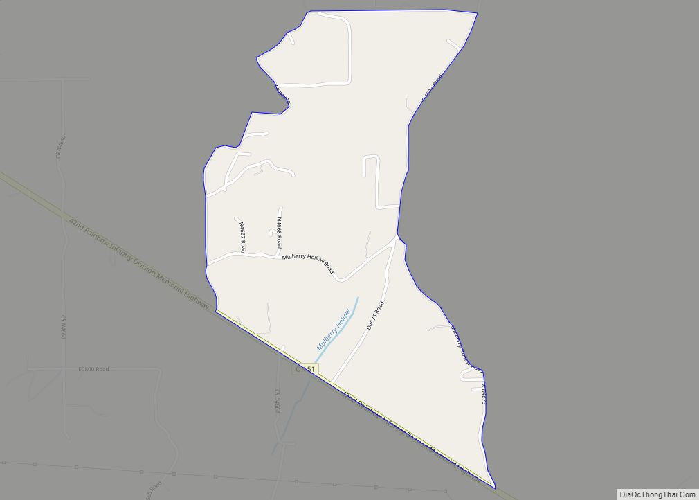 Map of Mulberry CDP, Oklahoma