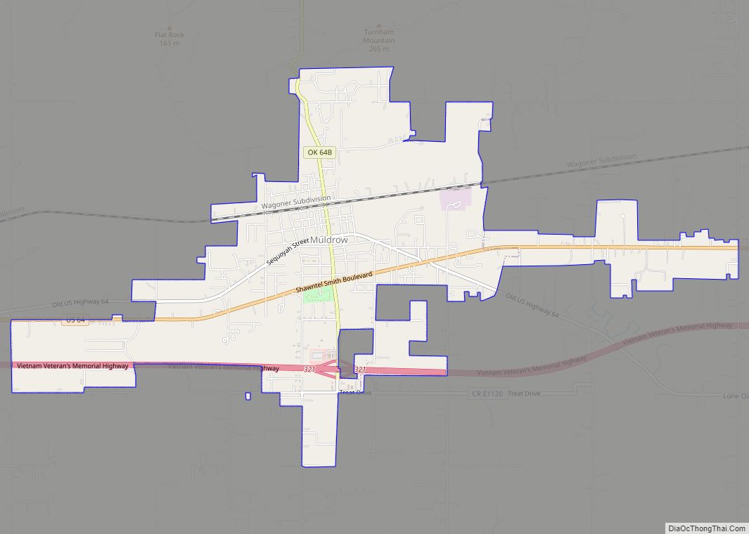 Map of Muldrow town