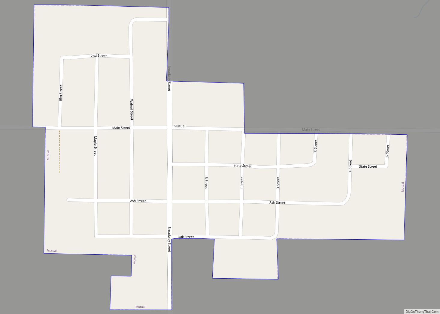 Map of Mutual town, Oklahoma