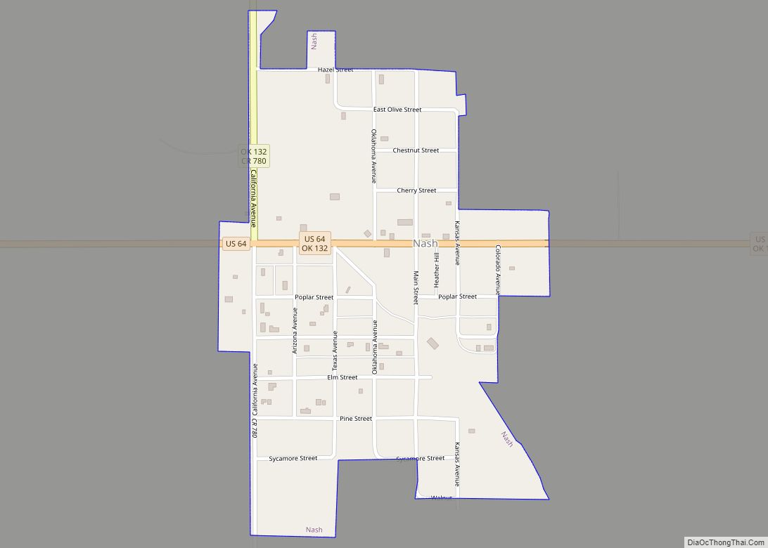 Map of Nash town, Oklahoma