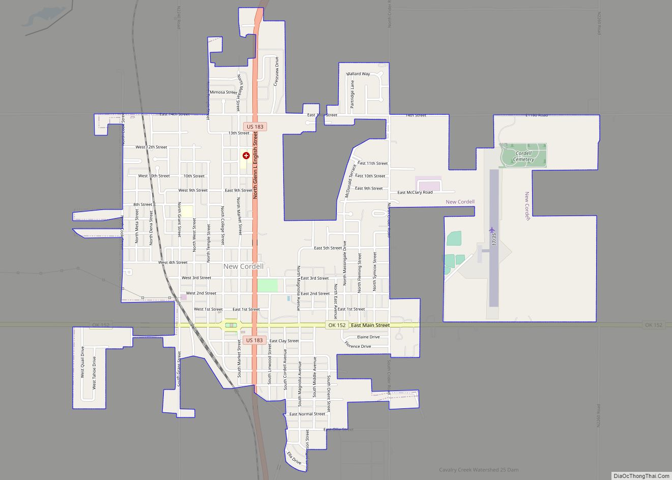 Map of New Cordell city